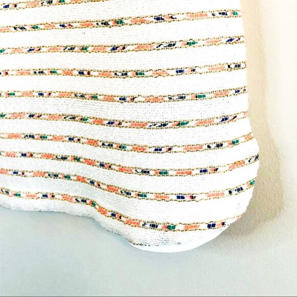 Francescas Quinn tweed striped shift dress cream Small EUC - Picture 12 of 14